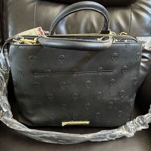 Betsey Johnson Black Embossed Tote Bag